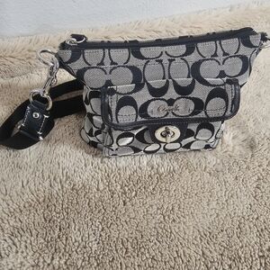 Coach Black and Cream Crossbody Bag